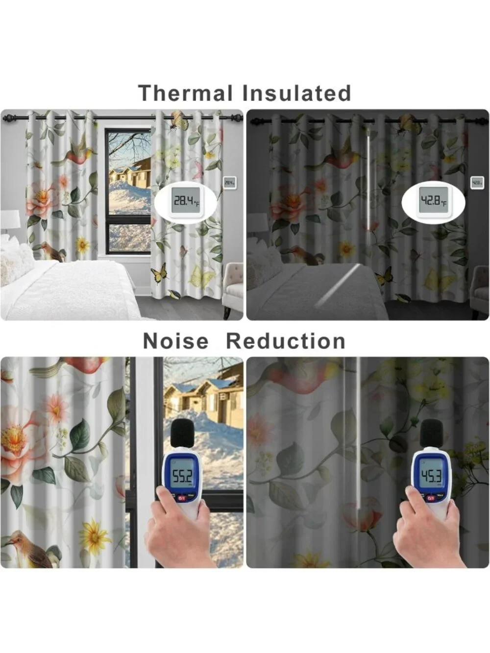 Floral Birds Blackout Curtains 84